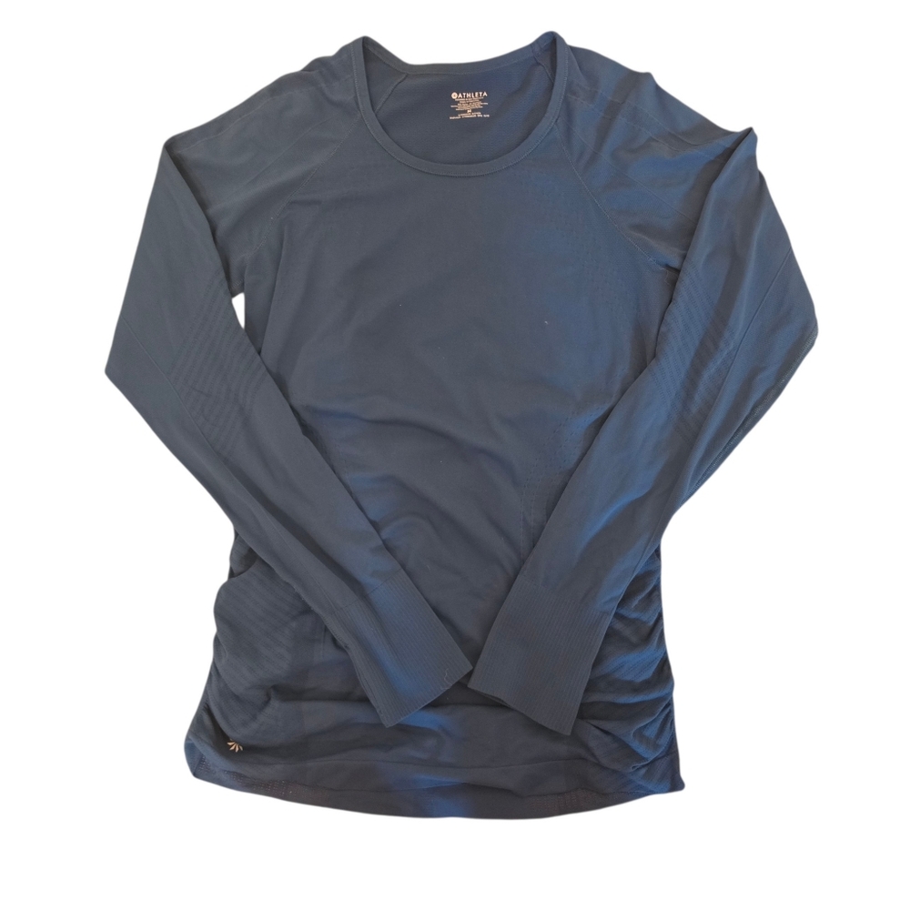 Athleta Womans Speedlight Lightweight Blue Long Sleeve Top